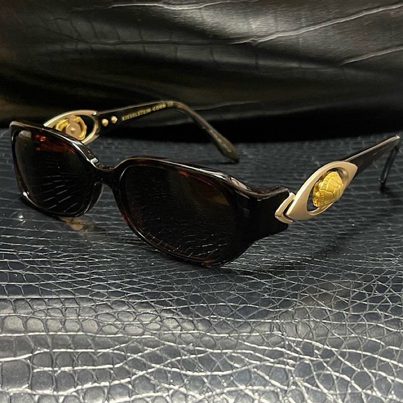 Authentic Kieselstein-Cord Golden Turtle Shell Sunglasses - Picture 1 of 14